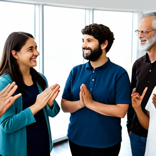 **

"A diverse group of people participating in a community workshop about different religions, fully clothed, in a bright and welcoming community center, learning about each other's cultures and beliefs, promoting understanding and tolerance, safe for work, appropriate content, professional, modest clothing, perfect anatomy, natural proportions, well-formed hands, proper finger count, natural body proportions, educational setting, family-friendly."

**