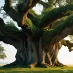 개신교와 기독교의 차이 - **Prompt:** "A symbolic depiction of early Christianity as a majestic, ancient oak tree with strong,...